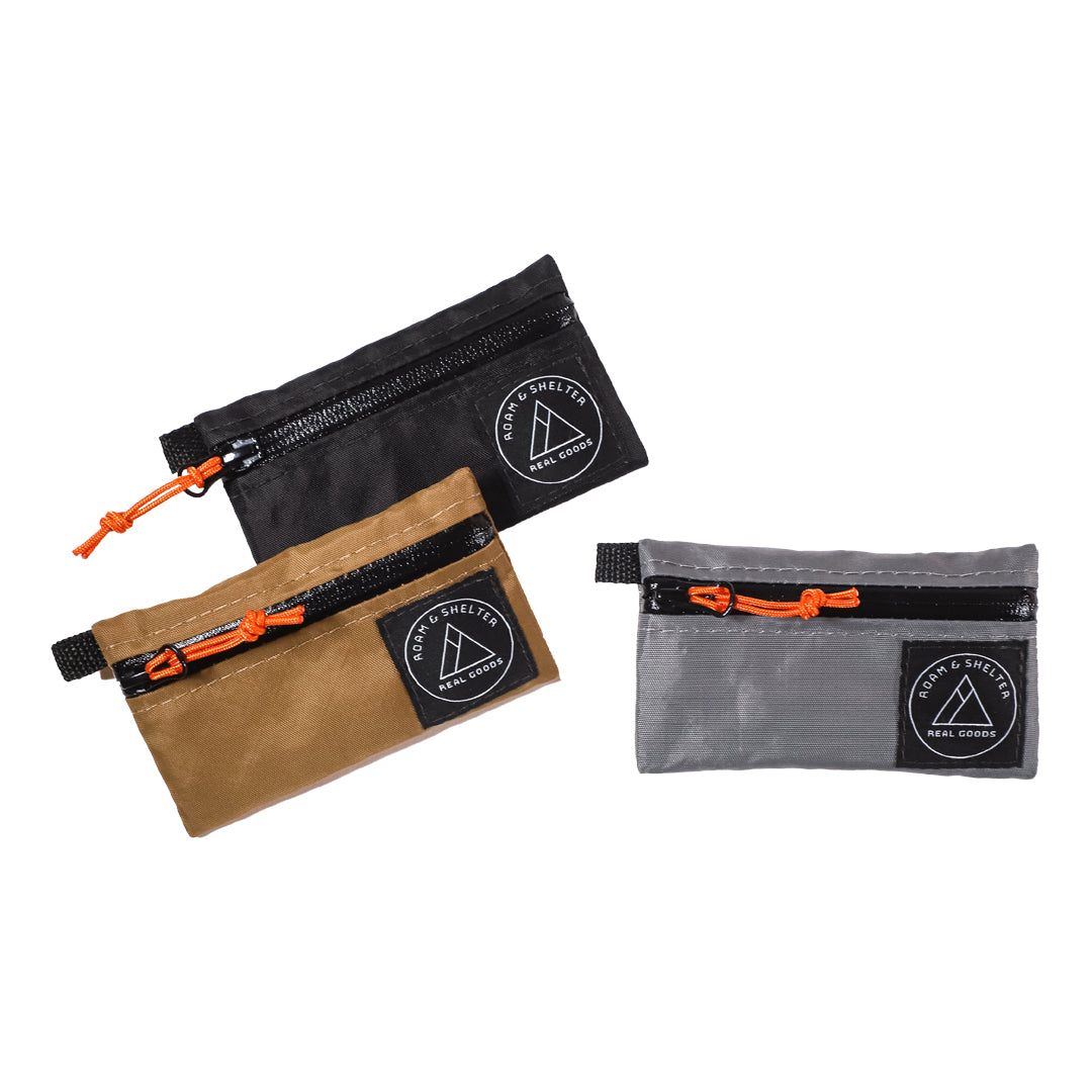 Storage pouch. Ykk AquaGuard zipper, fully lined, orange zipper pull. Perfect for a small for small items like credit cards, cash. Handmade in Portland Oregon USA.